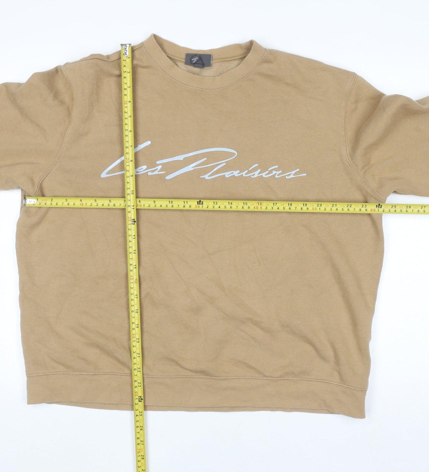 H&M Men’s Beige Les Plaisirs Graphic Pullover Sweatshirt XL