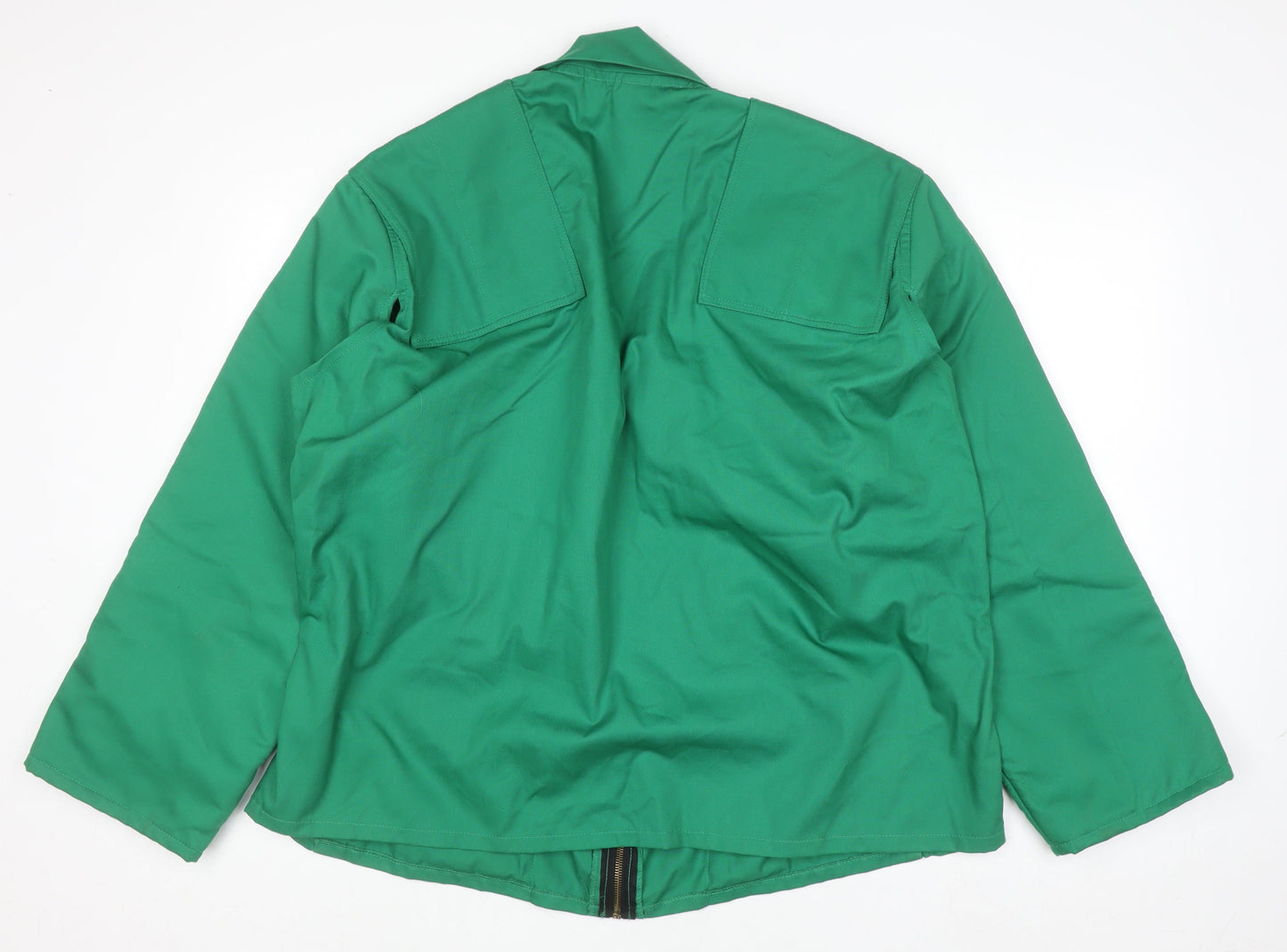 Wear2Work Men's Green L Workwear Jacket Full Zip Collared Twill Cotton Blend