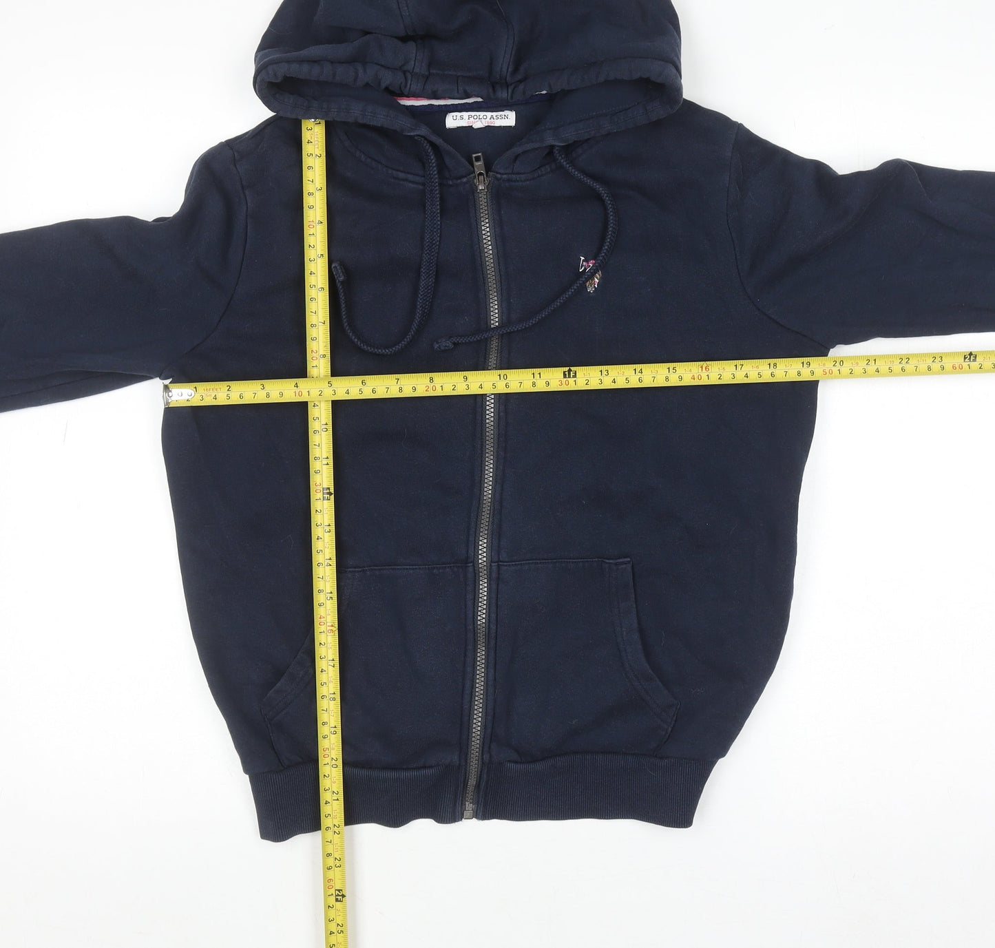 U.S. Polo Assn. Womens Navy Blue Full Zip Hoodie Size S