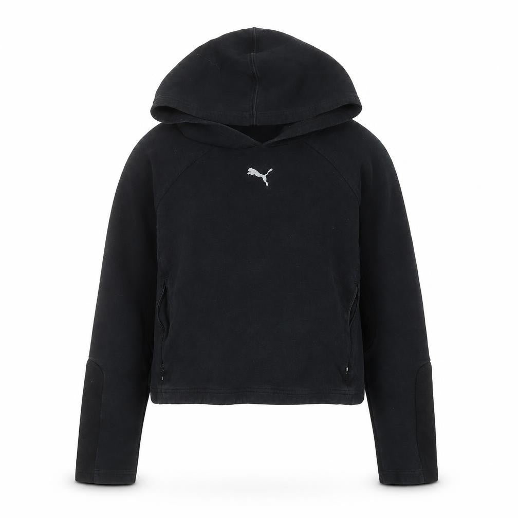 Puma Women's Black Cotton Hoodie Size M Pullover Hooded Sweatshirt