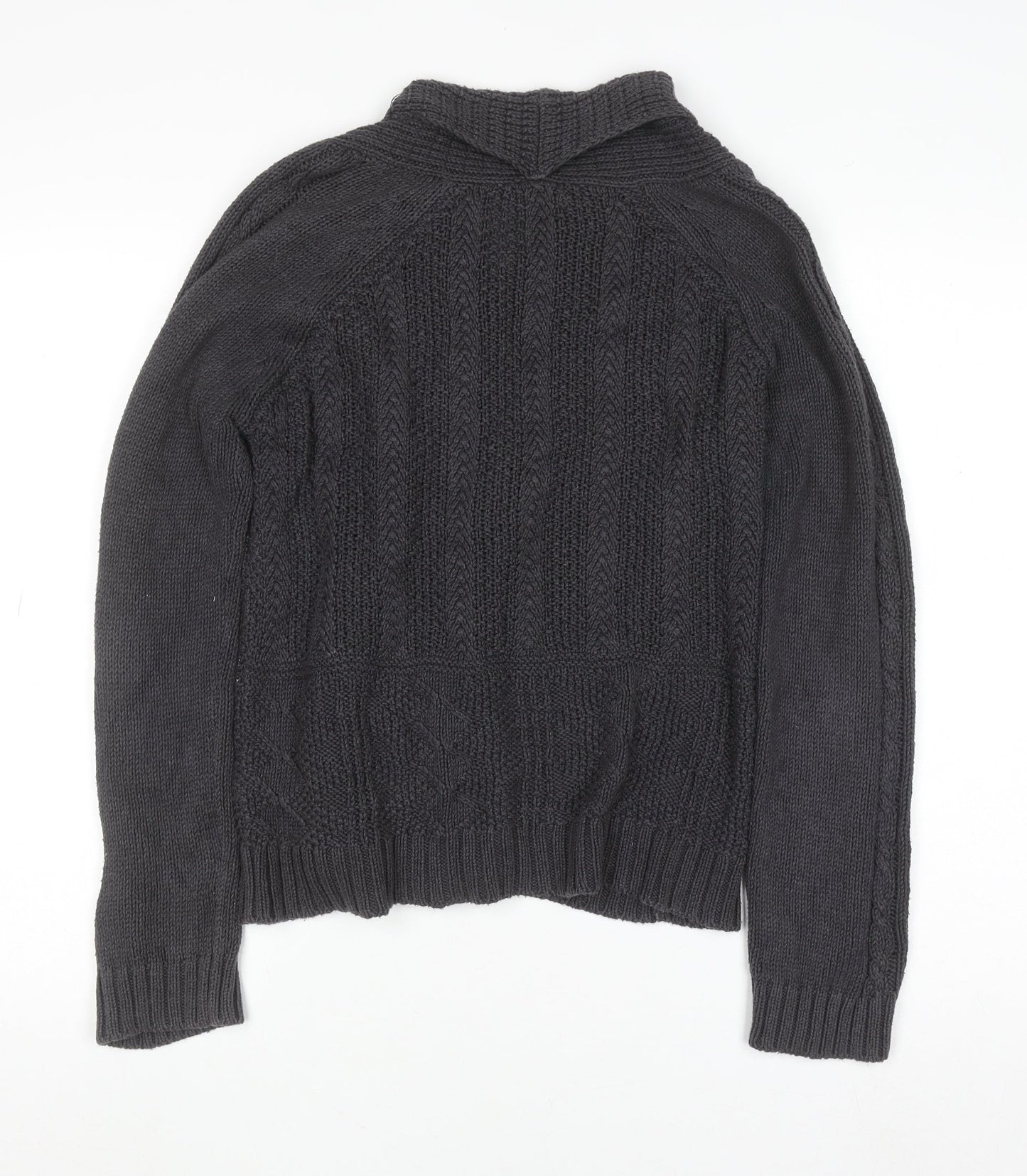 Marks and Spencer Women’s Grey Cable Knit V-Neck Cardigan Size 8