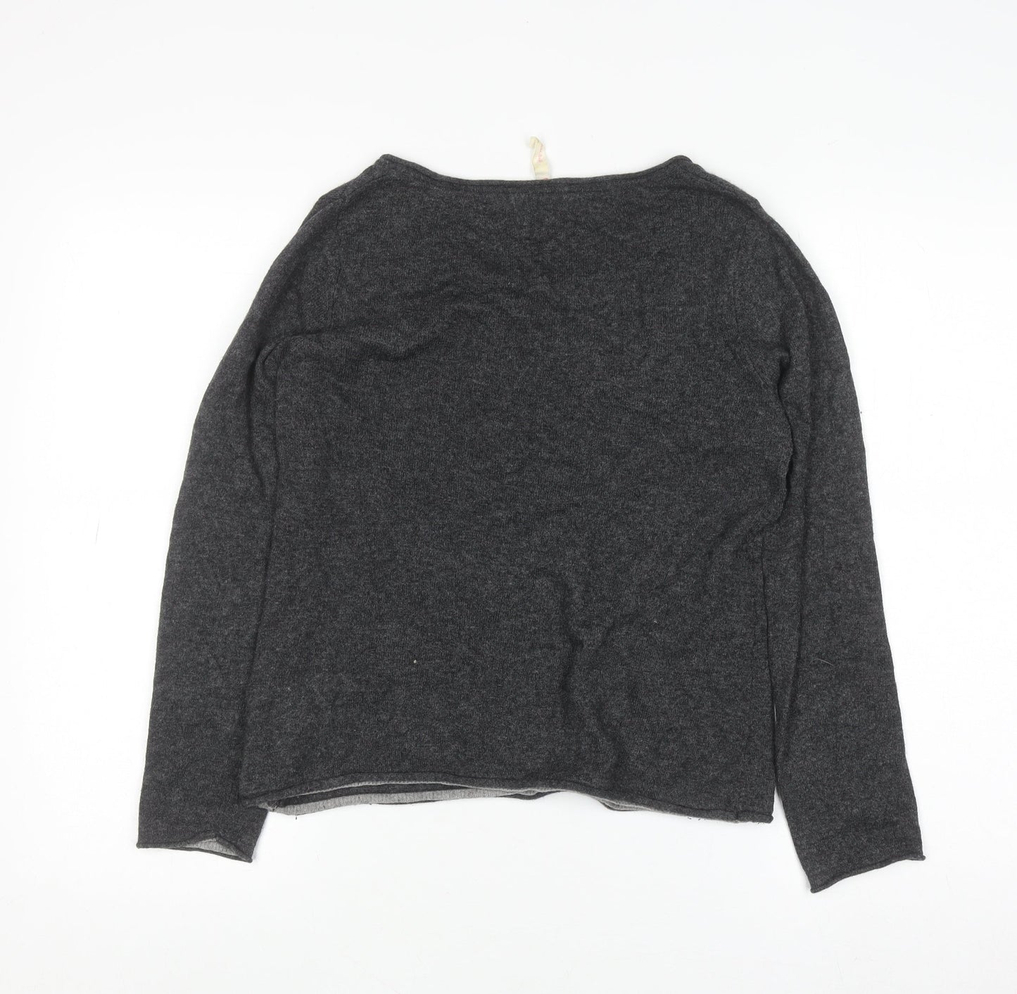 White Stuff Women’s Grey Crew Neck Wool Blend Pullover Jumper Size M