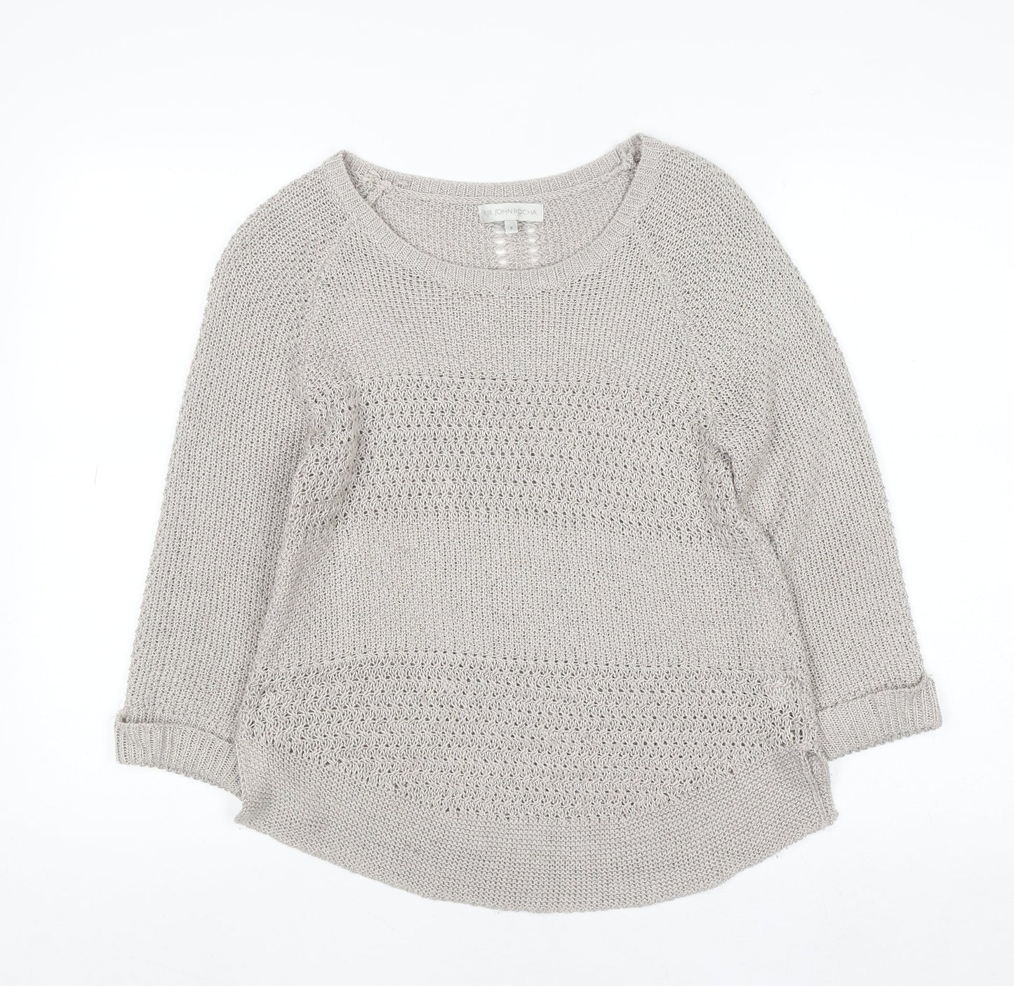 RJR John Rocha Women’s Beige Knit Jumper Size 8 Acrylic Blend