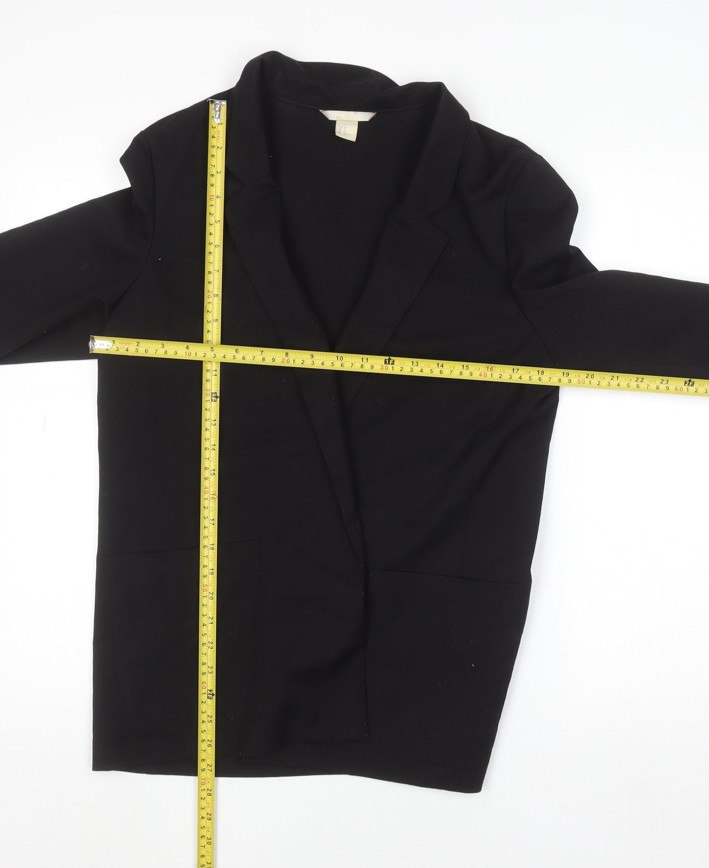 H&M Women’s Black Regular Fit Mid-Length Blazer Size 12