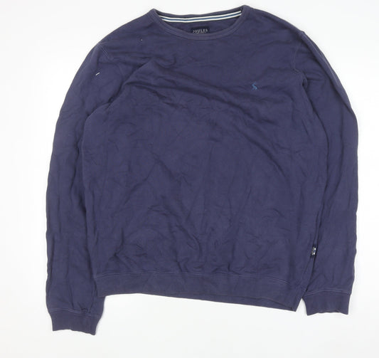 Joules Women Navy Blue Cotton Crew Neck Pullover Sweatshirt Size M
