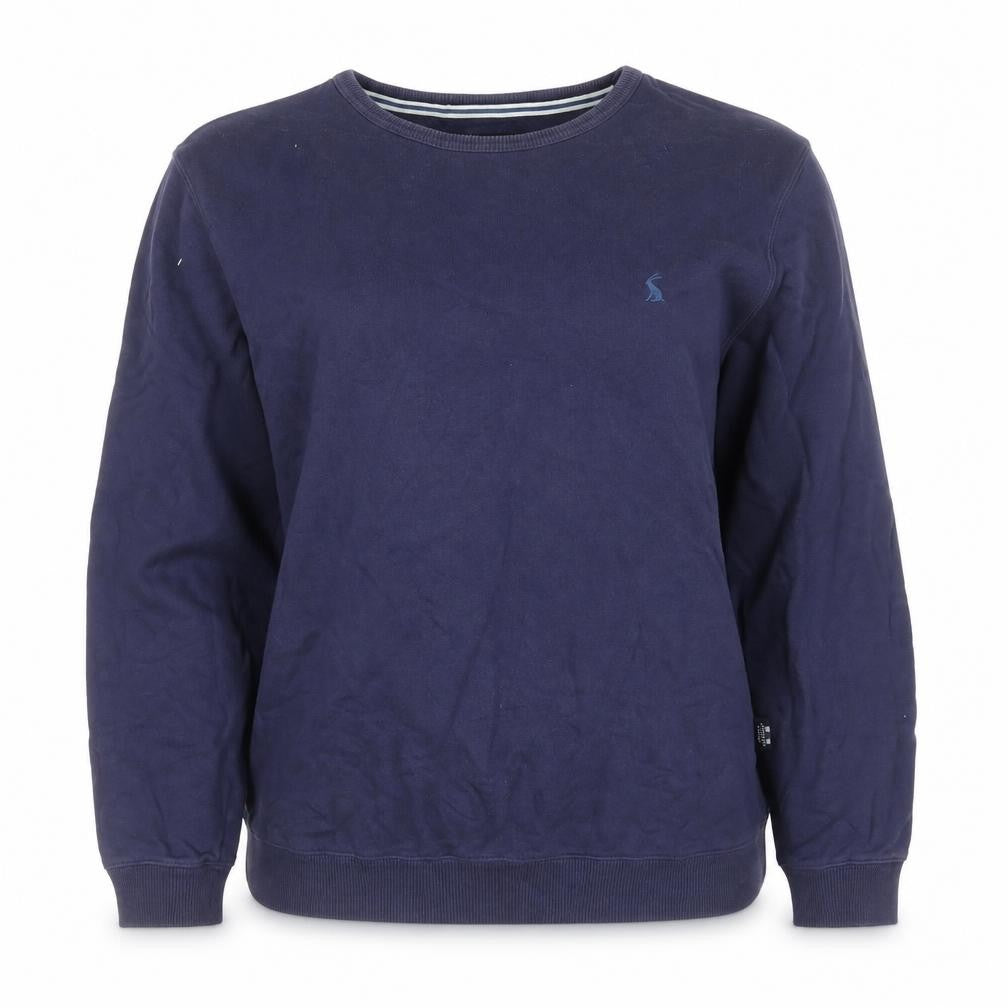 Joules Women Navy Blue Cotton Crew Neck Pullover Sweatshirt Size M
