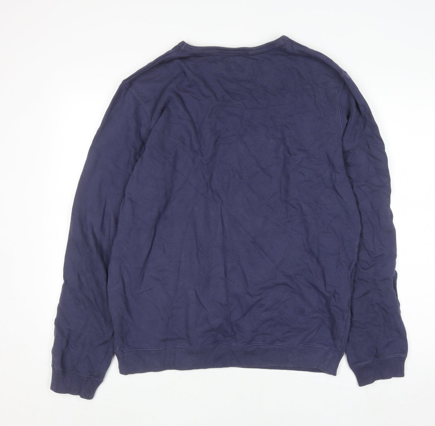 Joules Women Navy Blue Cotton Crew Neck Pullover Sweatshirt Size M