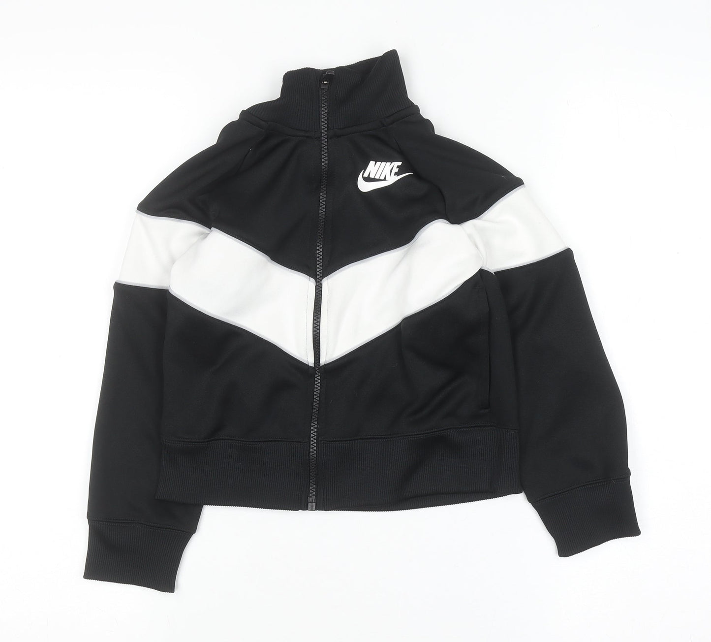 Nike Boys Black & White Full Zip Sweatshirt Size S (128-137cm)