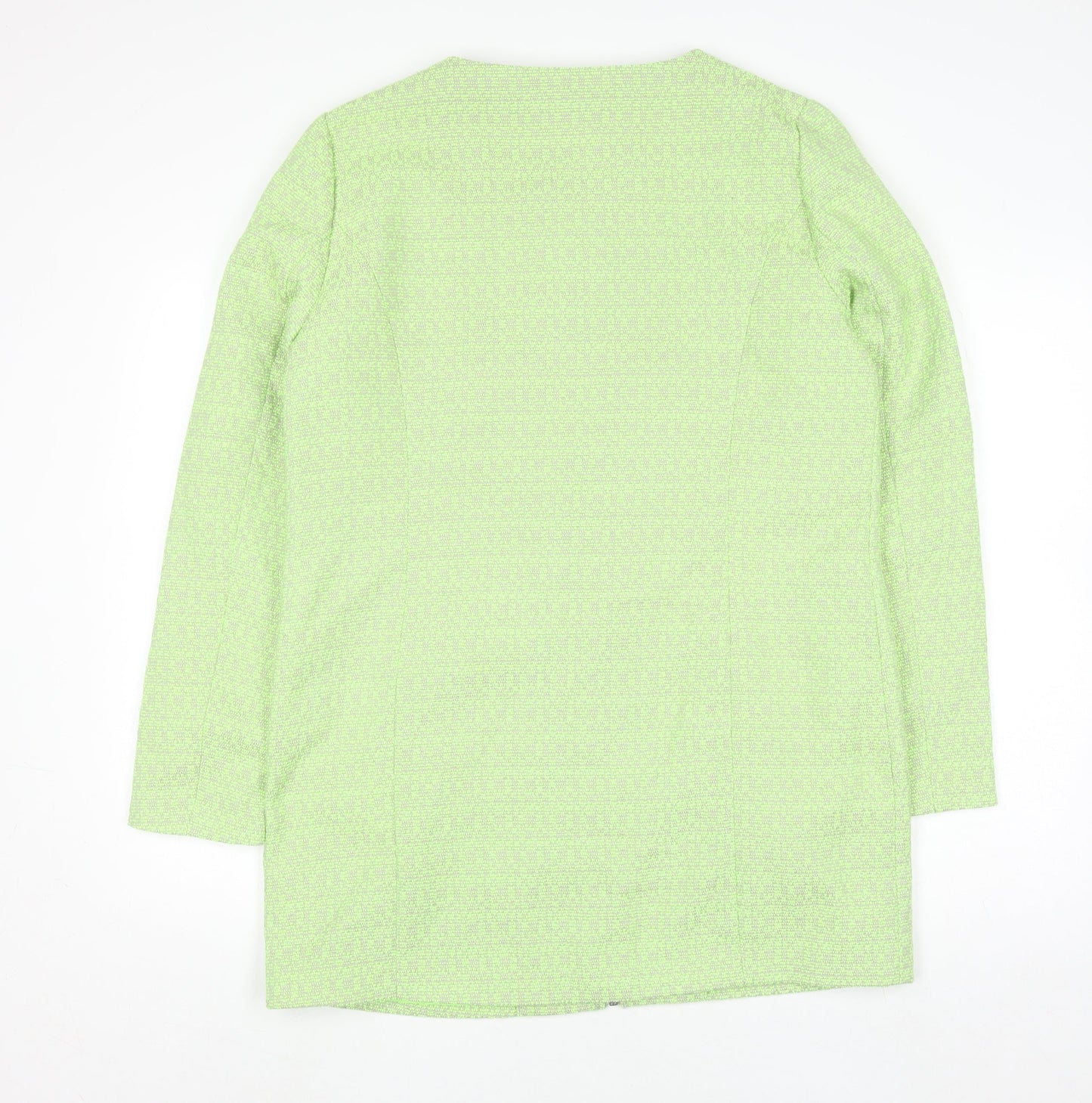 Threadbare Women Green Mid-Length Zip Tweed Coat Size 12