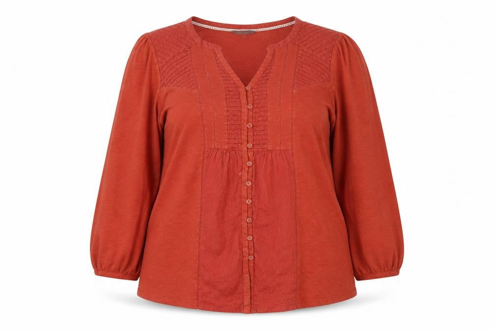Marks & Spencer Per Una Women's Red Cotton Tunic Blouse Size 14