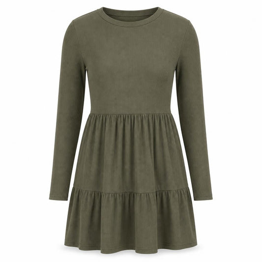 Miss Selfridge Women’s Green Skater Dress Size 8 Long Sleeve Knit