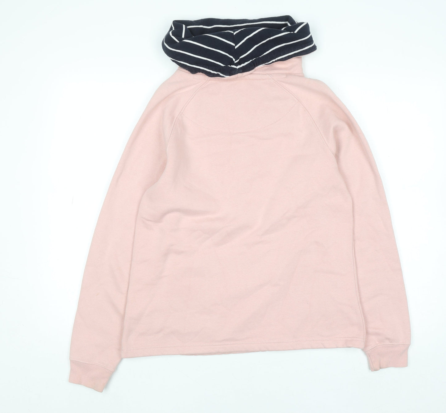 Quba & Co Womens Pink Pullover Hoodie Size 8 Nautical Stripe Neck