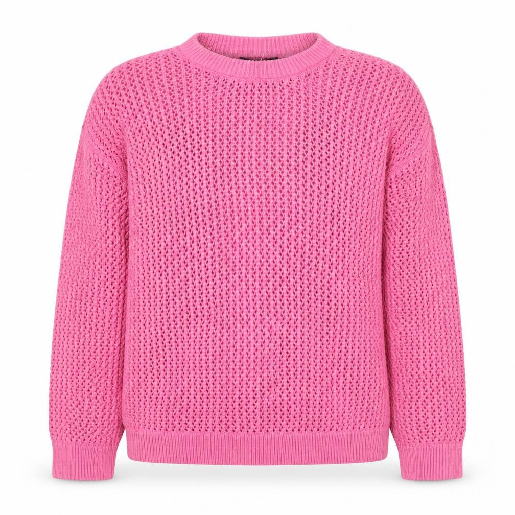 Marks & Spencer Women Pink Open-Knit Cotton Jumper Size L