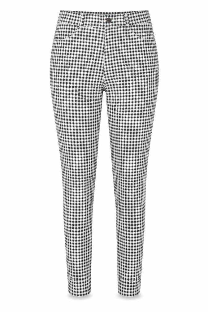 Uniqlo Women Black Check Slim Fit Stretch Cotton Leggings S
