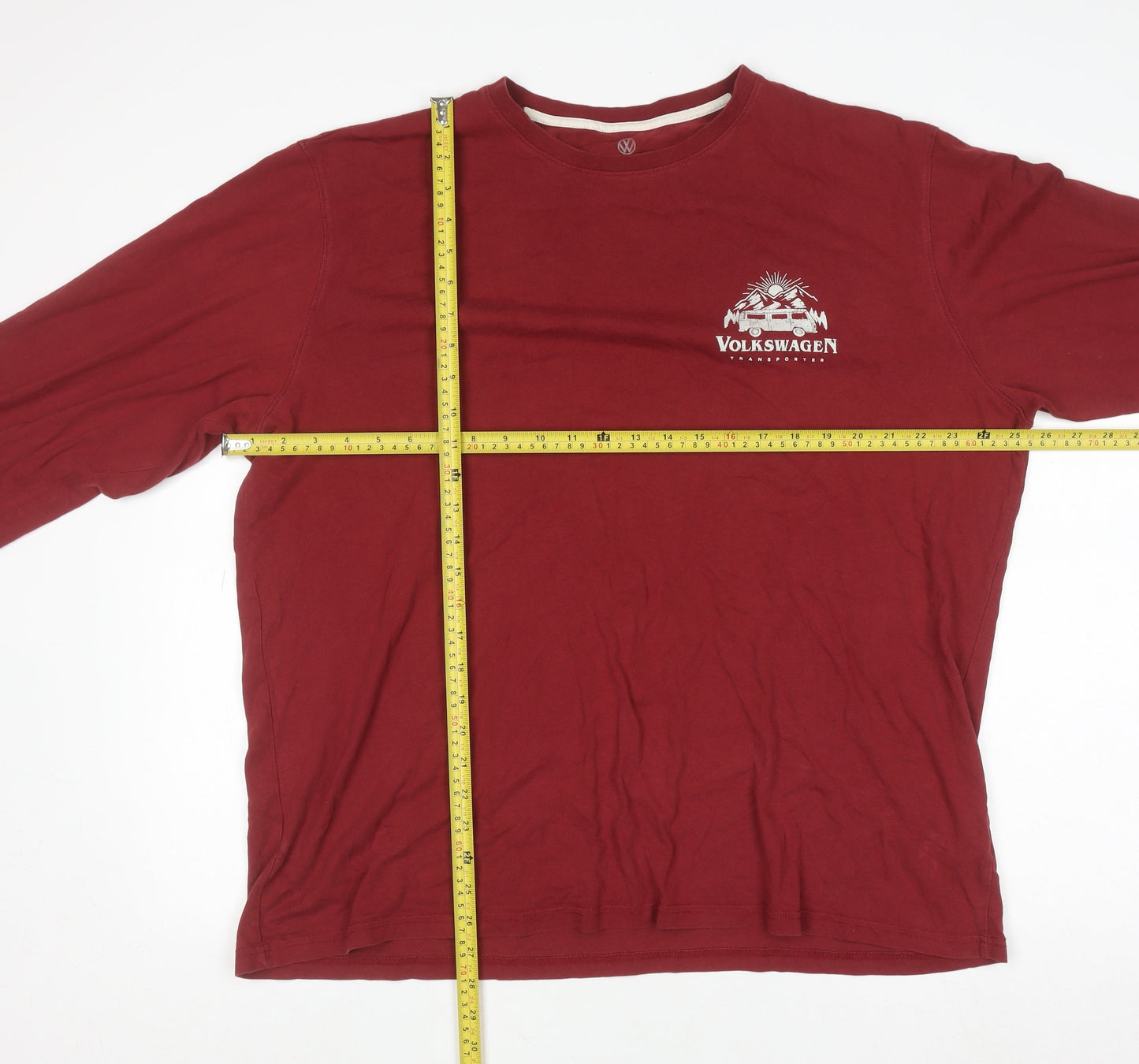 Marks and Spencer Mens Red Volkswagen Transporter Long Sleeve Cotton Top 2XL
