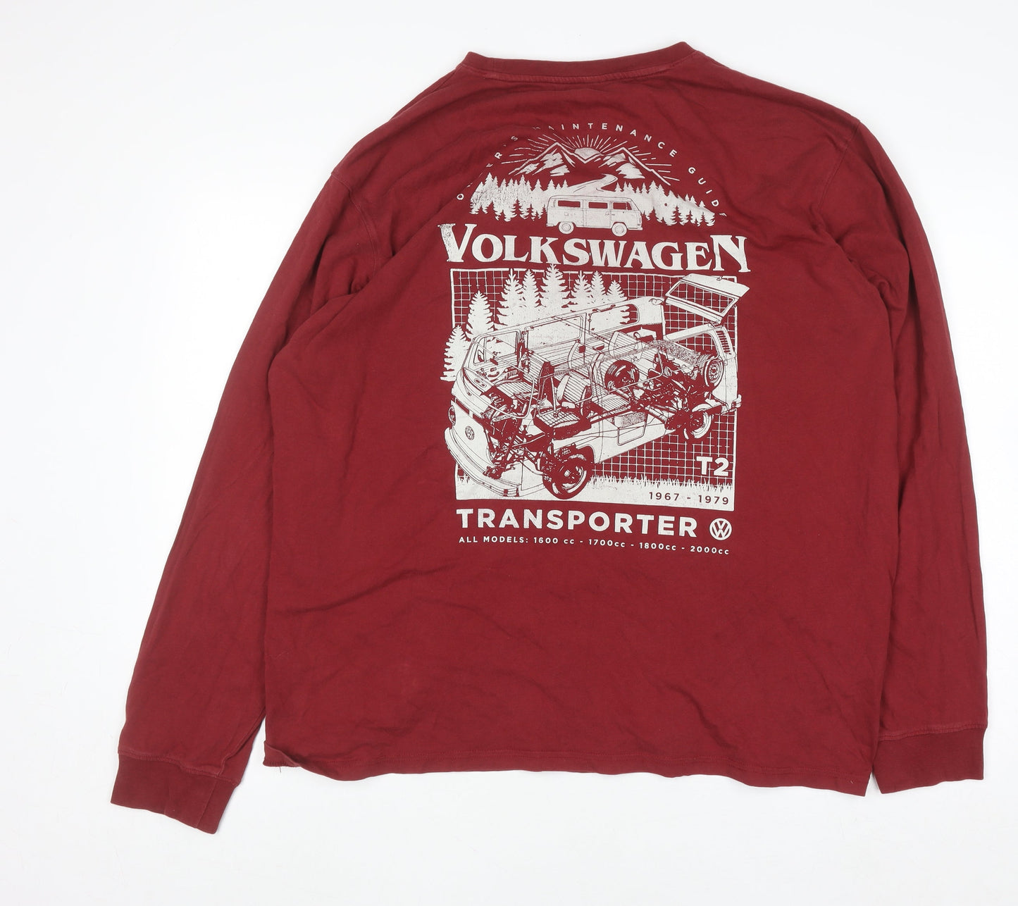 Marks and Spencer Mens Red Volkswagen Transporter Long Sleeve Cotton Top 2XL