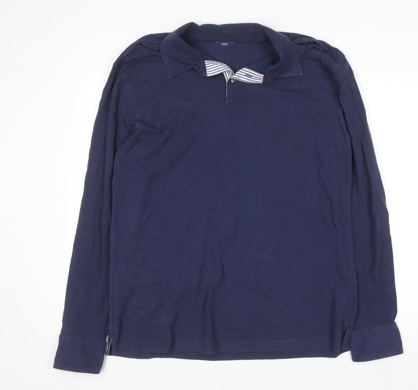 Marks and Spencer Blue Harbour Men's Blue Long Sleeve Cotton Shirt M