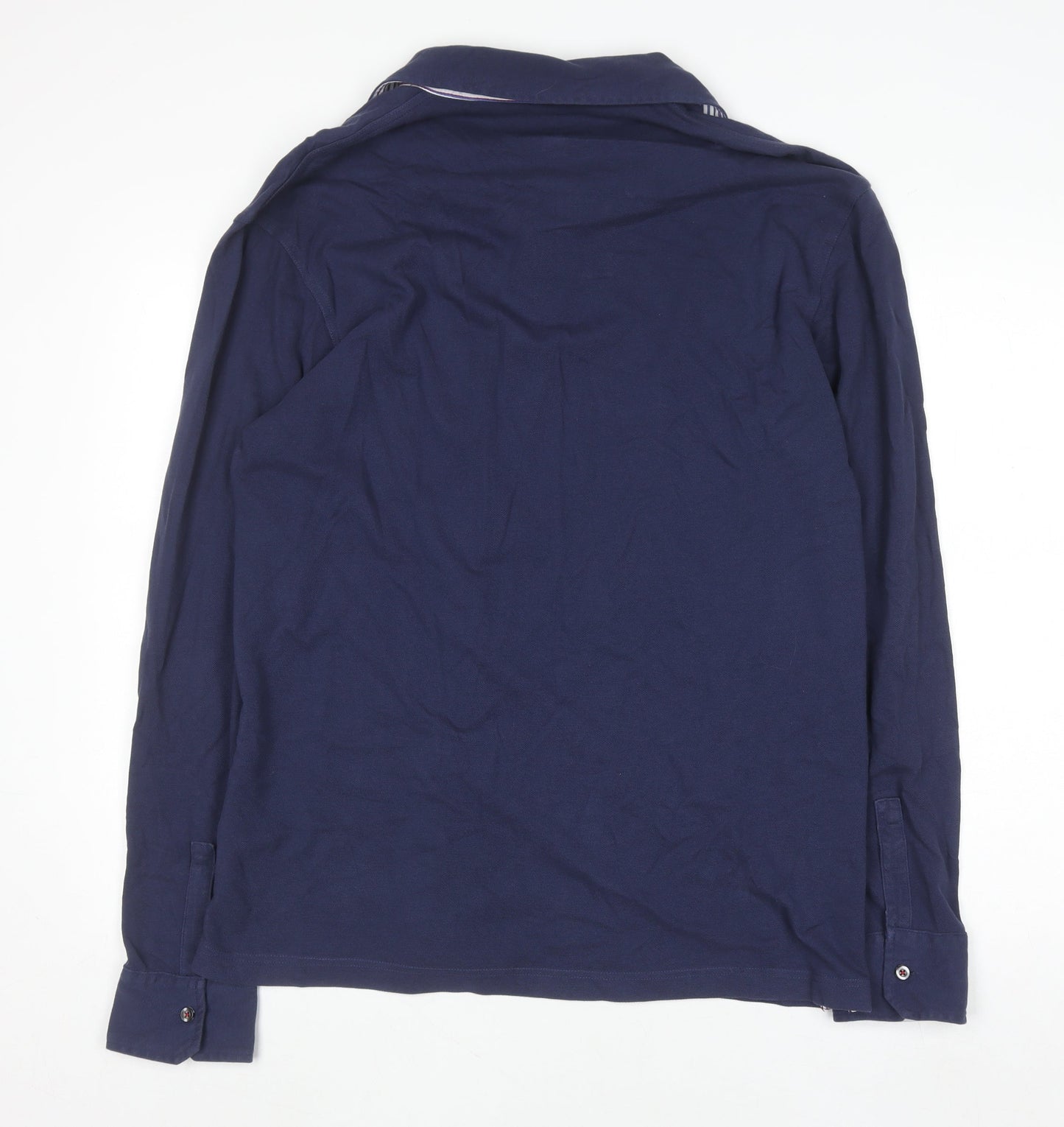 Marks and Spencer Blue Harbour Men's Blue Long Sleeve Cotton Shirt M