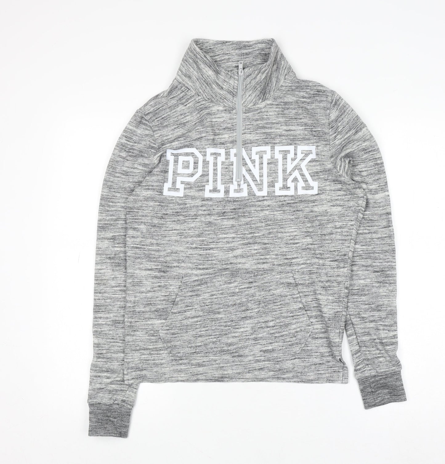 Victoria’s Secret PINK Womens Grey 1/2 Zip Pullover Sweatshirt XS