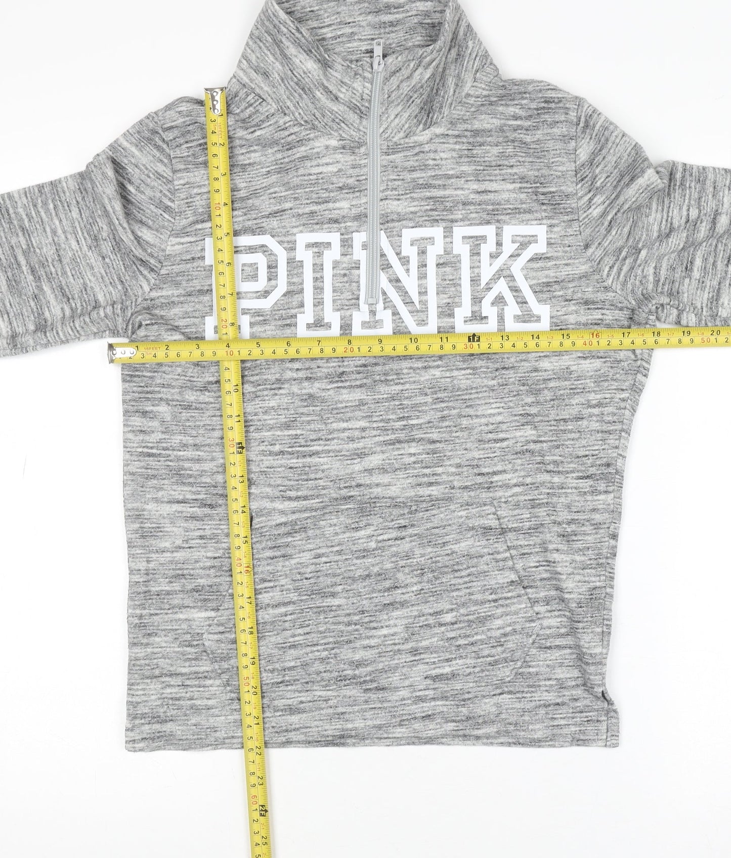 Victoria’s Secret PINK Womens Grey 1/2 Zip Pullover Sweatshirt XS