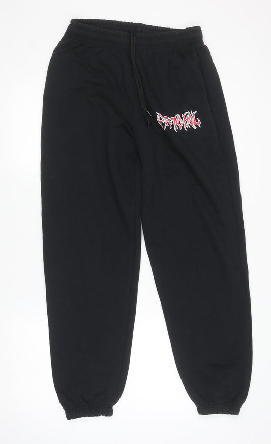 boohooMAN Men’s Black Fleece Jogger Sweatpants Size M Regular Fit