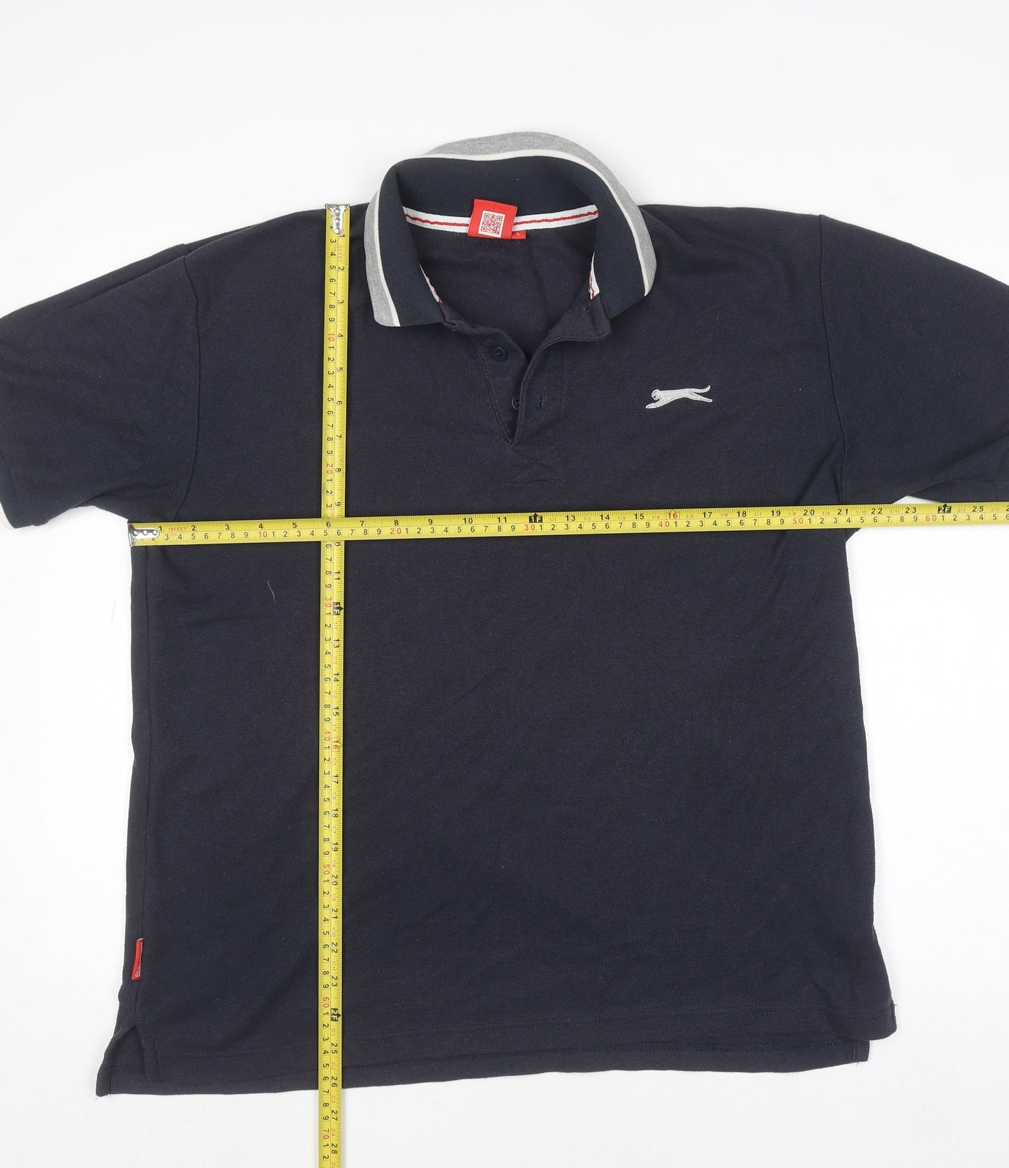 Slazenger Men’s Black Polo Shirt Size L Regular Fit Cotton