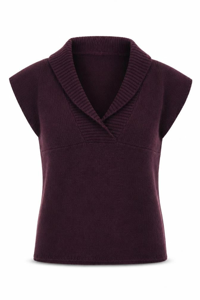 Wolsey Women's Purple Sleeveless V-Neck Pullover Jumper Size 10