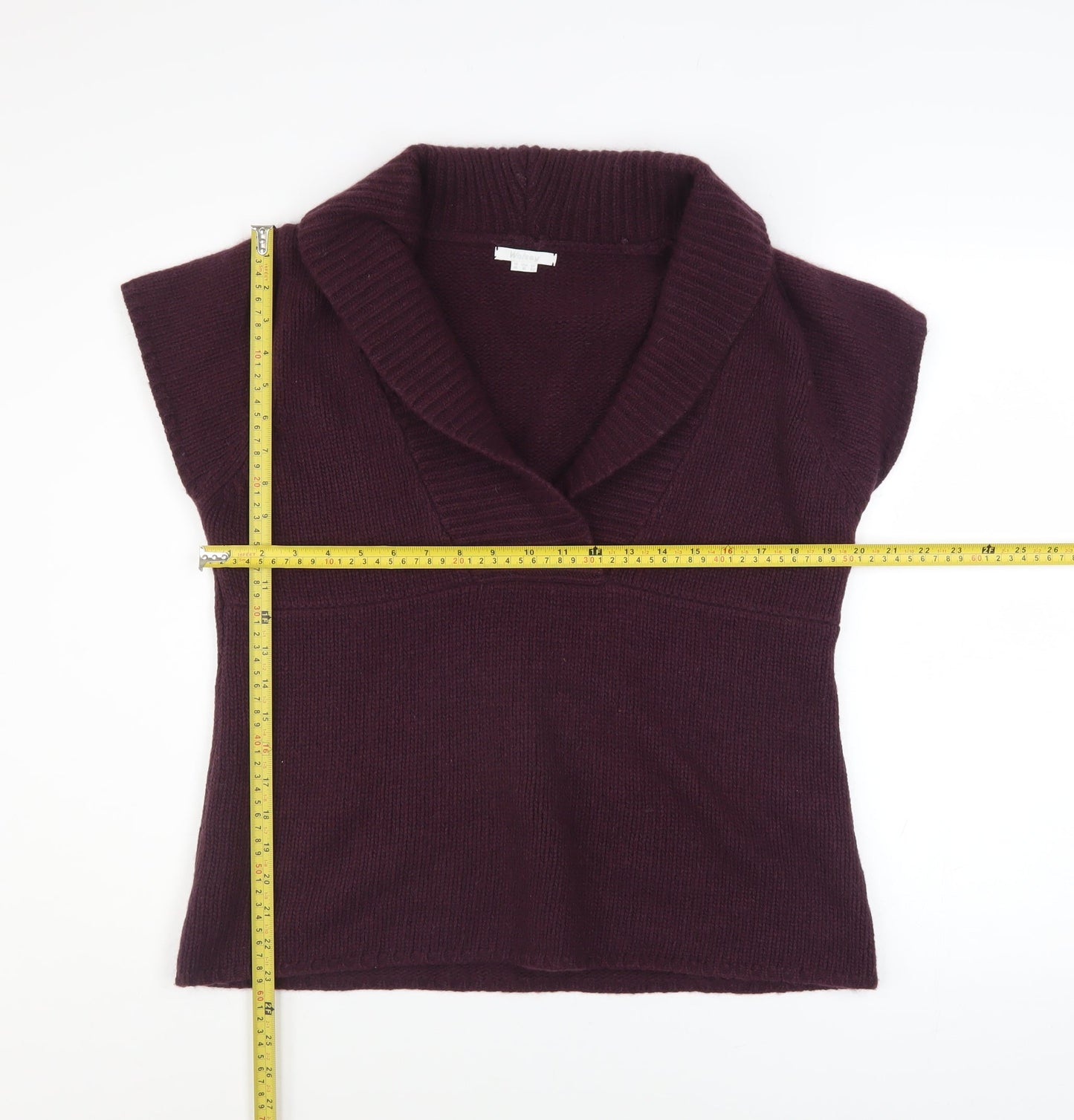 Wolsey Women's Purple Sleeveless V-Neck Pullover Jumper Size 10