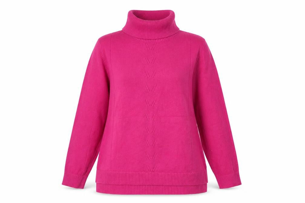 ANNY Women’s Pink Roll Neck Long Sleeve Pullover Jumper L