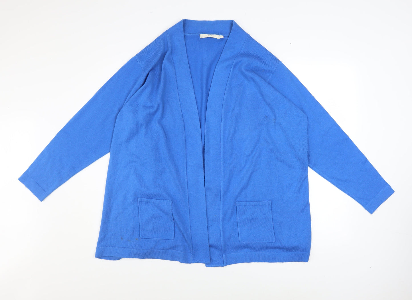 EWM Women Blue Acrylic Long Sleeve Open Cardigan XL 22-24