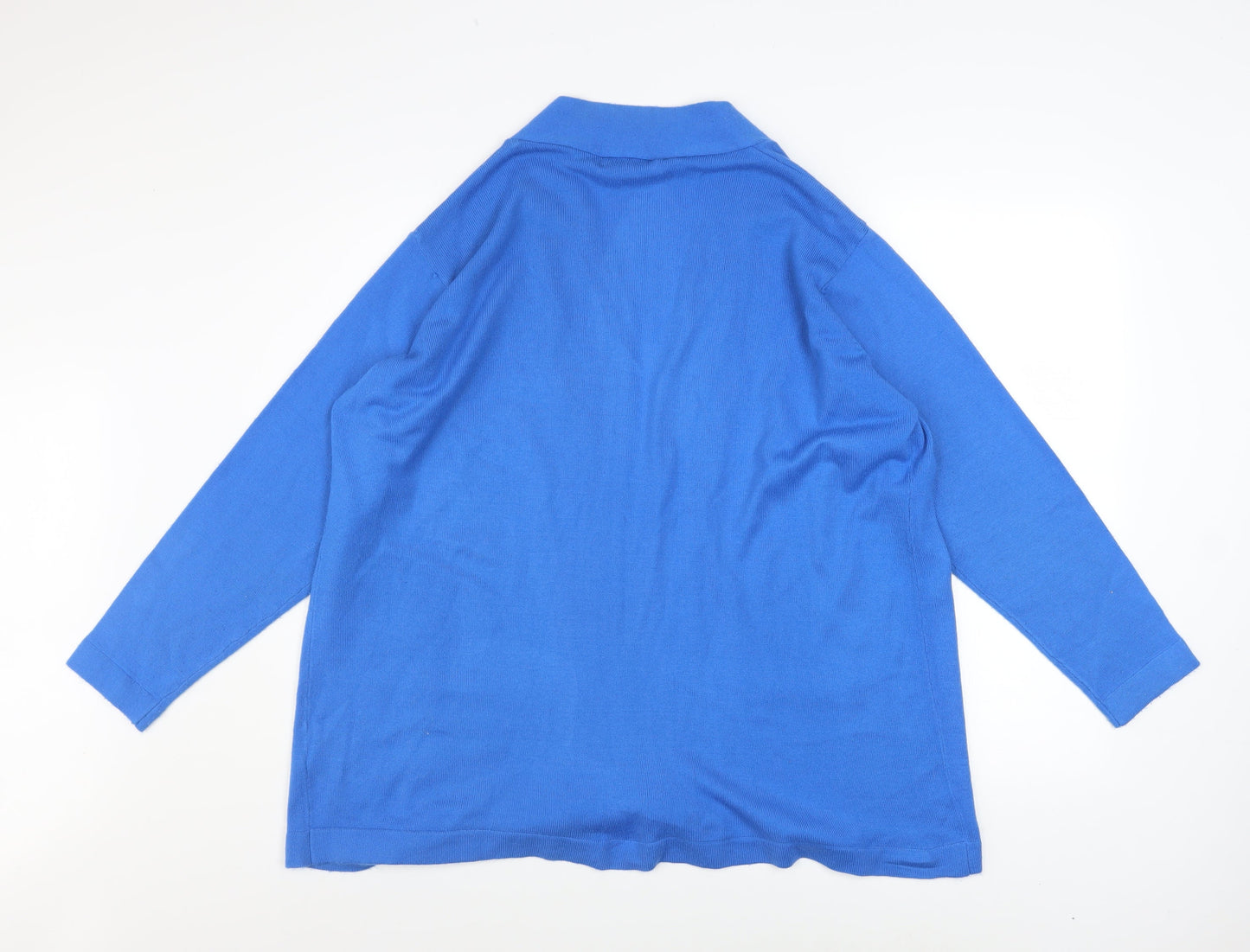 EWM Women Blue Acrylic Long Sleeve Open Cardigan XL 22-24