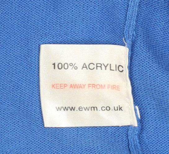 EWM Women Blue Acrylic Long Sleeve Open Cardigan XL 22-24