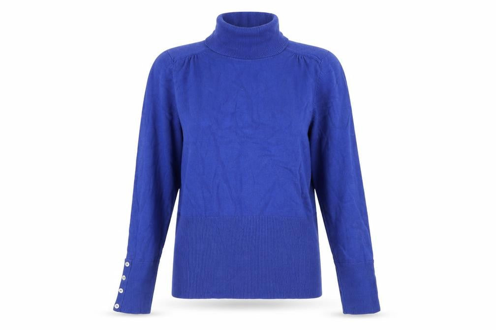 John Lewis Women Blue Roll Neck Long Sleeve Pullover Jumper Size 14