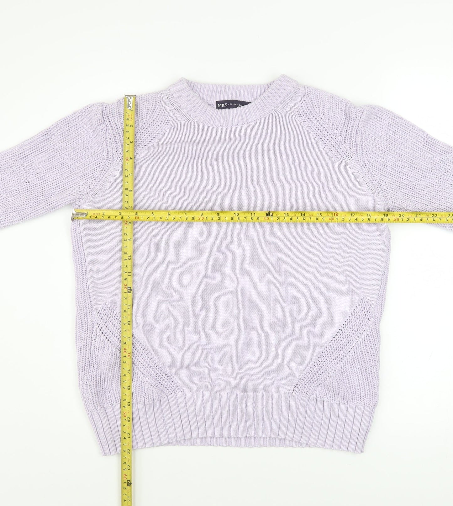 Marks and Spencer Women’s Purple Cotton Crew Neck Jumper Size S