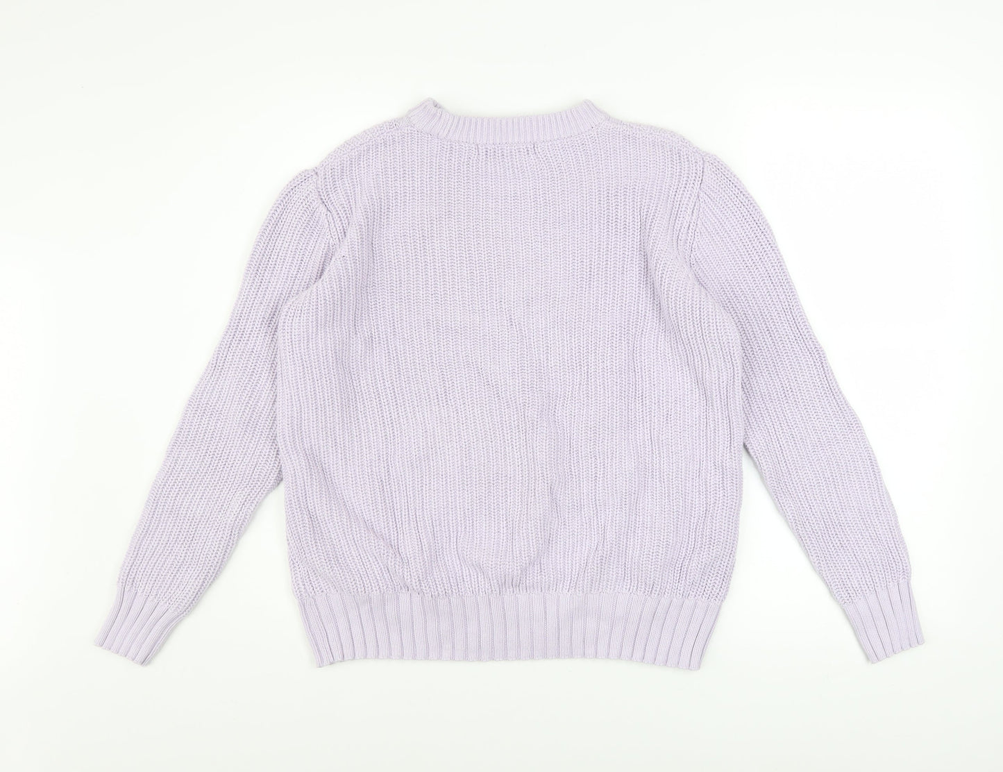 Marks and Spencer Women’s Purple Cotton Crew Neck Jumper Size S