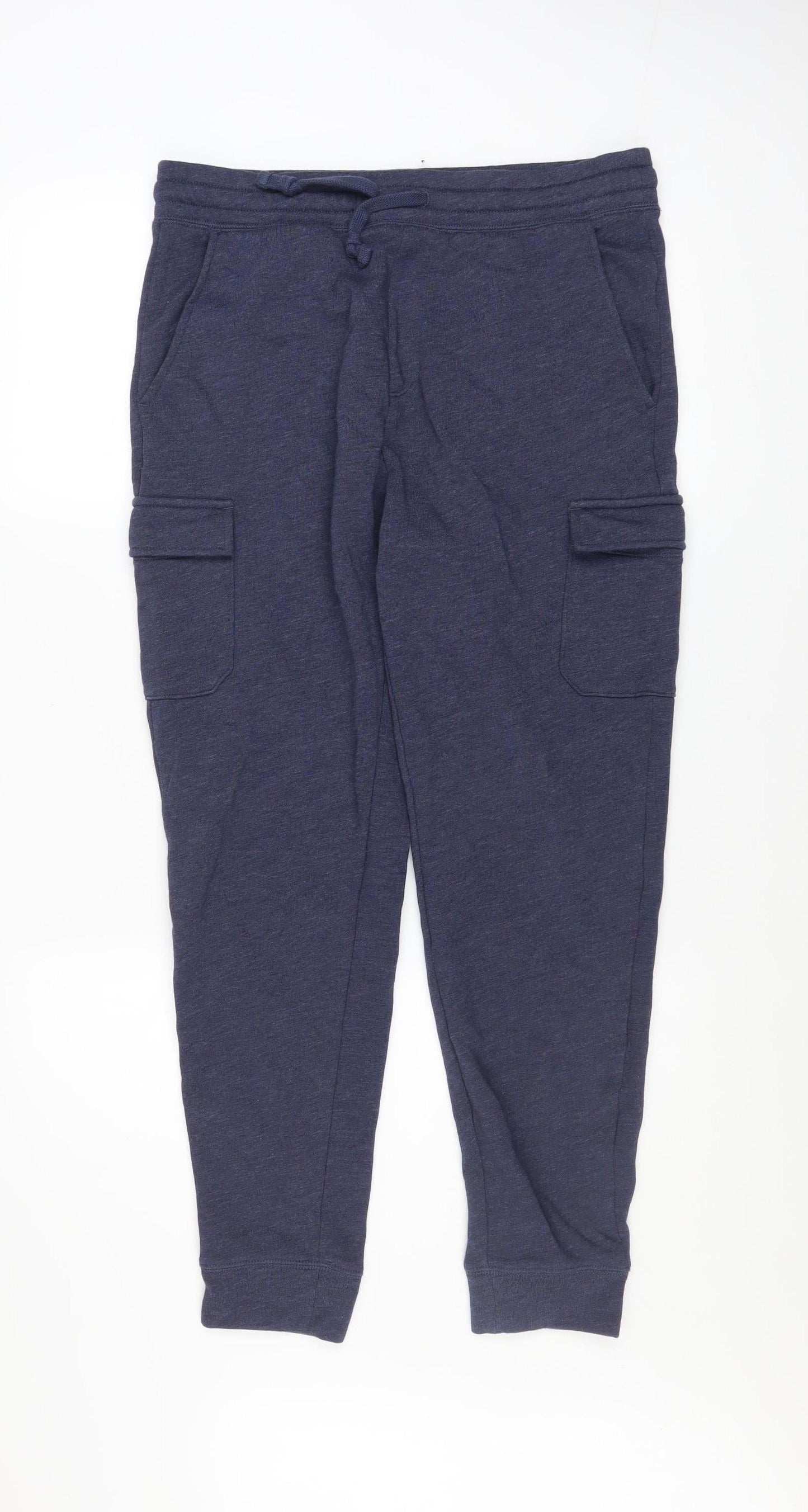 GAP Men Blue Cotton Jogger Sweatpants M Regular Fit Activewear Trousers