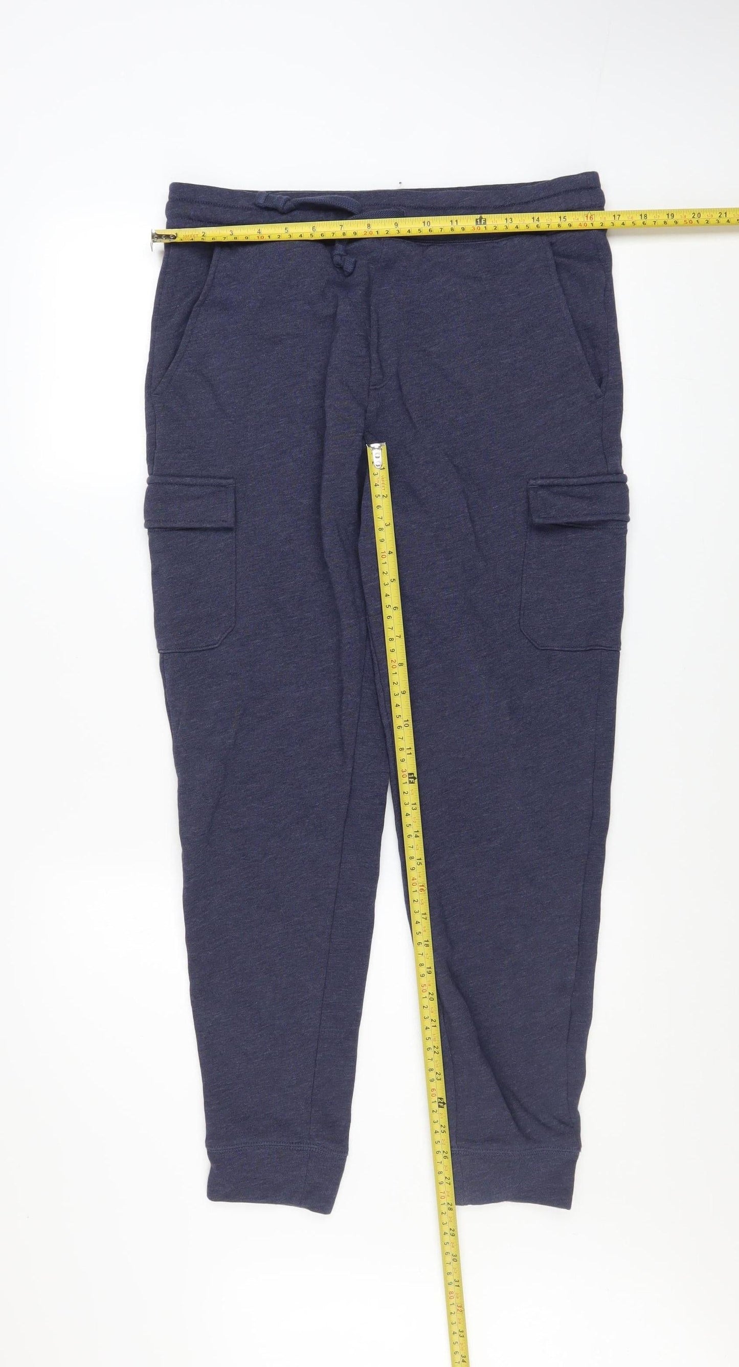 GAP Men Blue Cotton Jogger Sweatpants M Regular Fit Activewear Trousers