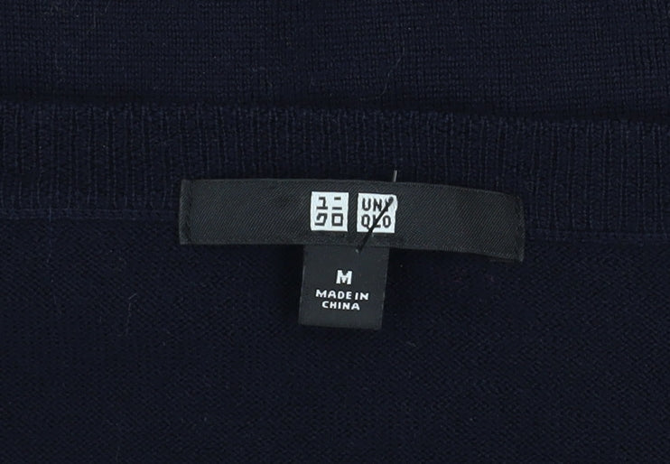 Uniqlo Women's Black Wool Button Cardigan M Knitwear