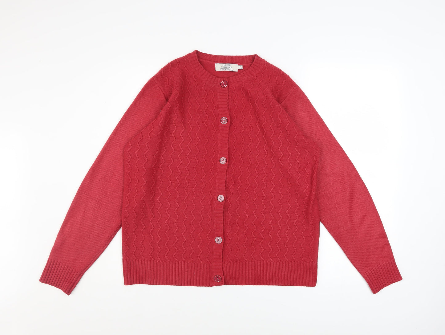 Honor Millburn Women's Red Knit Button Cardigan Size 14