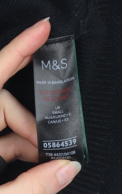 Marks & Spencer Women’s Black Hooded Zip Basic Jacket Size S