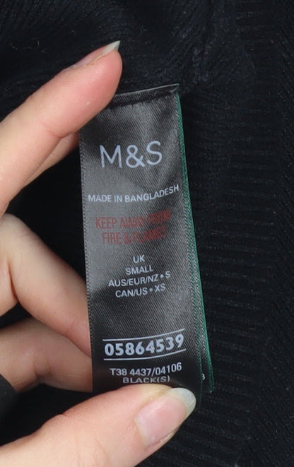 Marks & Spencer Women’s Black Hooded Zip Basic Jacket Size S