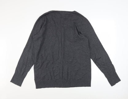 Tom Tailor Men's Grey 3XL Crew Neck Cotton Blend Jumper