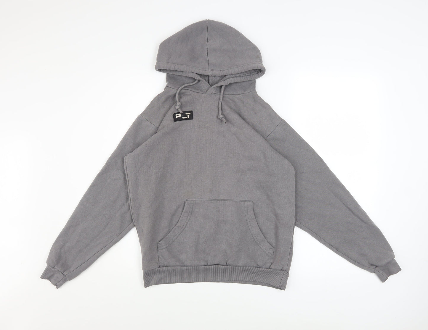 PrettyLittleThing Womens Grey Size 8 Pullover Hoodie Cotton Blend