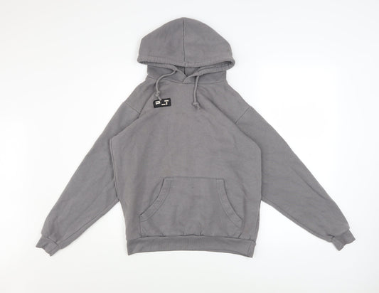 PrettyLittleThing Womens Grey Size 8 Pullover Hoodie Cotton Blend