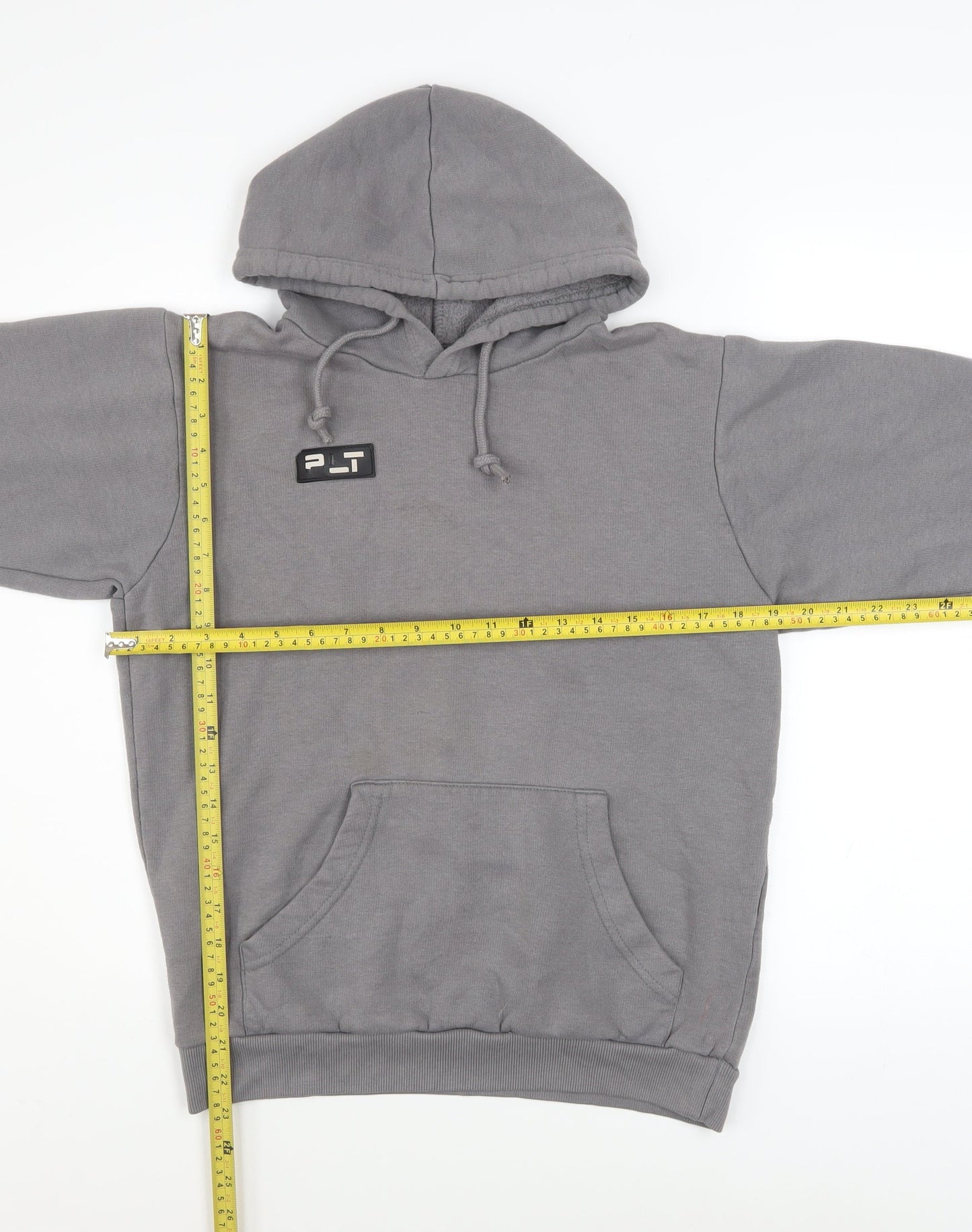 PrettyLittleThing Womens Grey Size 8 Pullover Hoodie Cotton Blend