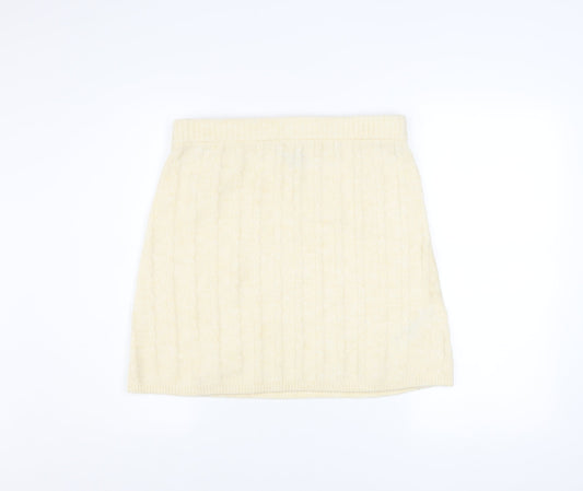 Nobody’s Child Women’s Ivory Knit Wool Blend Pencil Skirt M