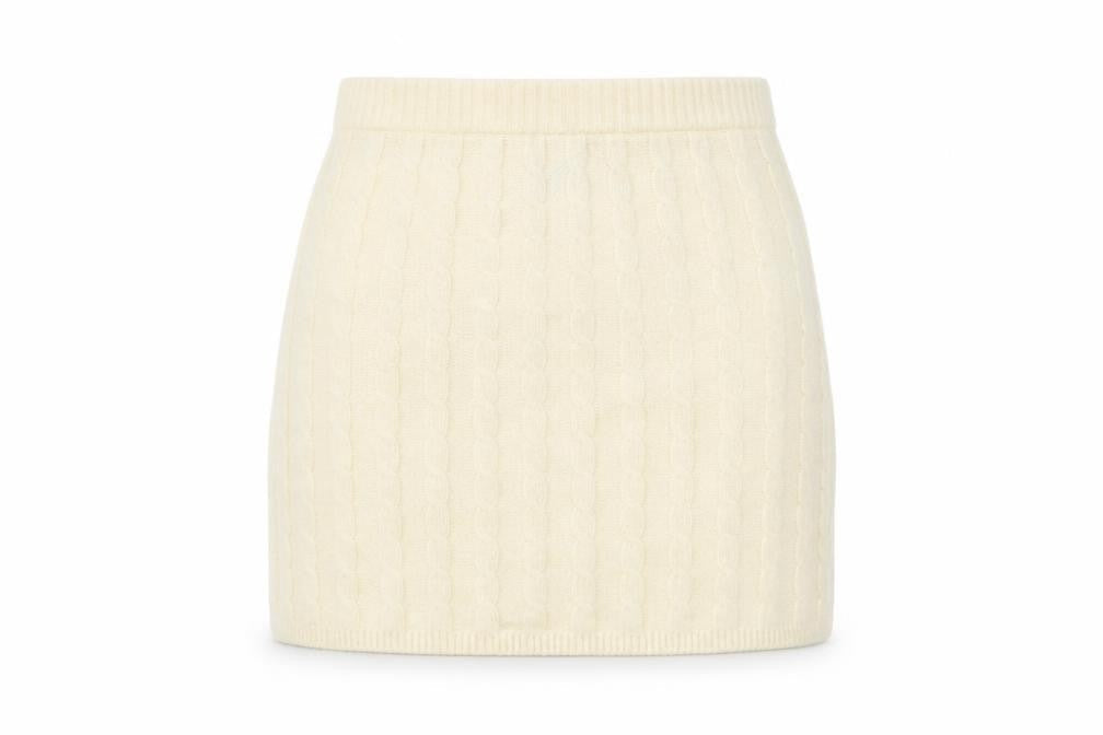 Nobody’s Child Women’s Ivory Knit Wool Blend Pencil Skirt M