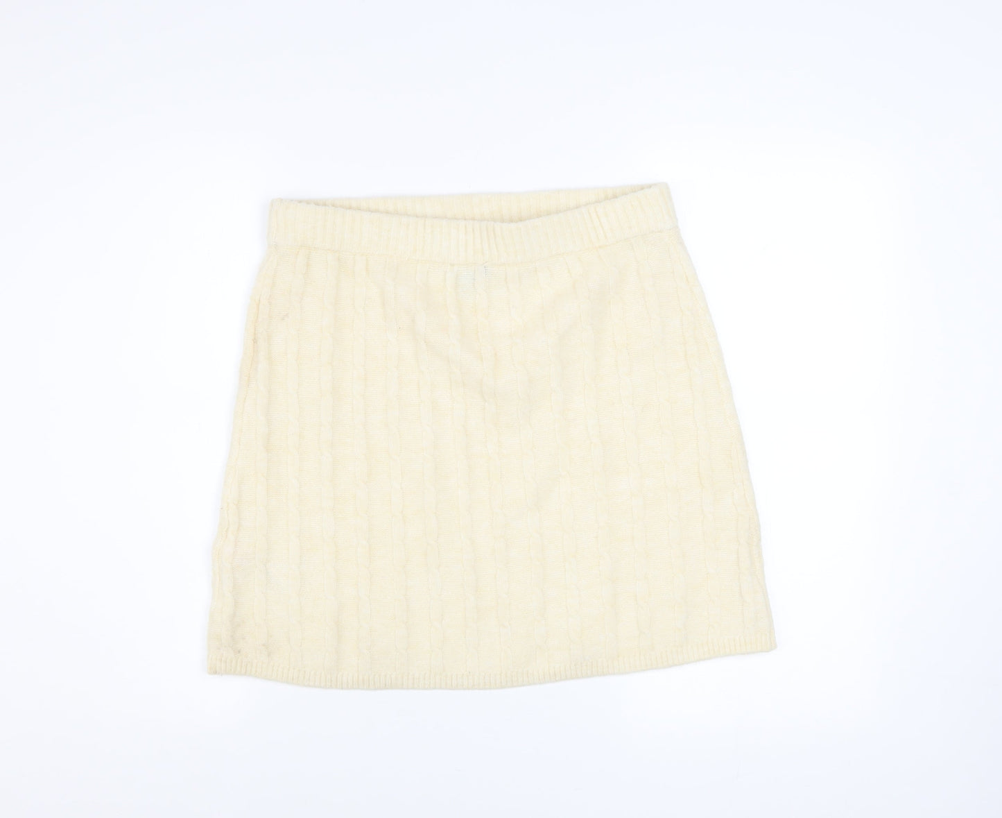 Nobody’s Child Women’s Ivory Knit Wool Blend Pencil Skirt M