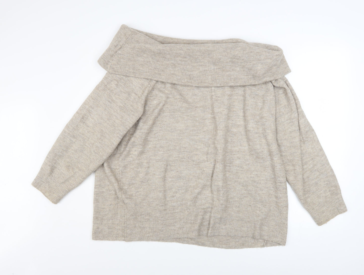 V by Very Women's Beige Cowl Neck Long Sleeve Knit Jumper Size 18