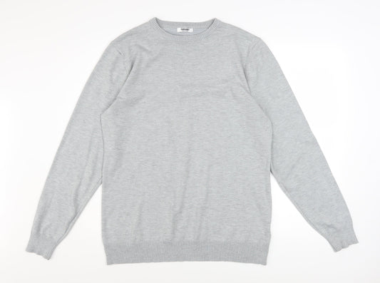 COOFANDY Men's Grey L Crew Neck Pullover Knit Jumper